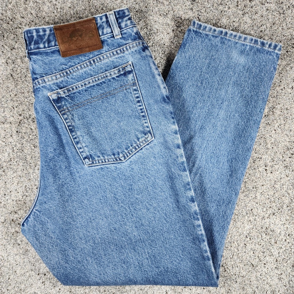 Orvis Jeans Mens 32x30 Straight Leg Vintage Style Medium Wash Denim Excellent